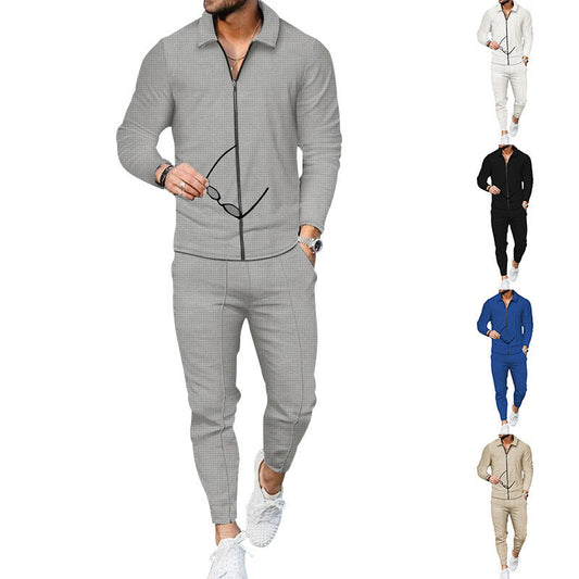 Men's Tracksuit with Modern Zipper and Elastic Waistband Niropi