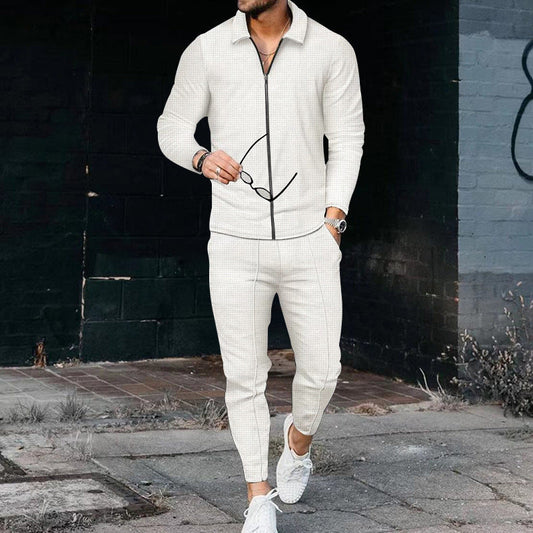 Men's Tracksuit with Modern Zipper and Elastic Waistband Niropi