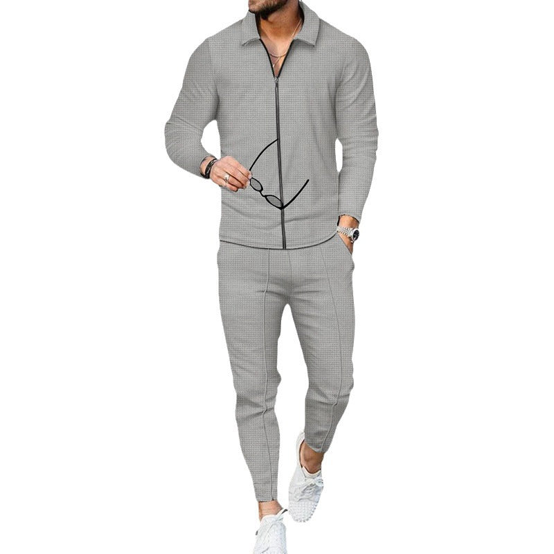 Men's Tracksuit with Modern Zipper and Elastic Waistband Niropi