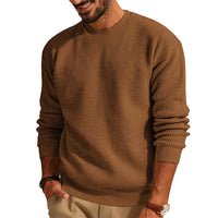 Men's Waffle-Knit Crew Neck Sweater