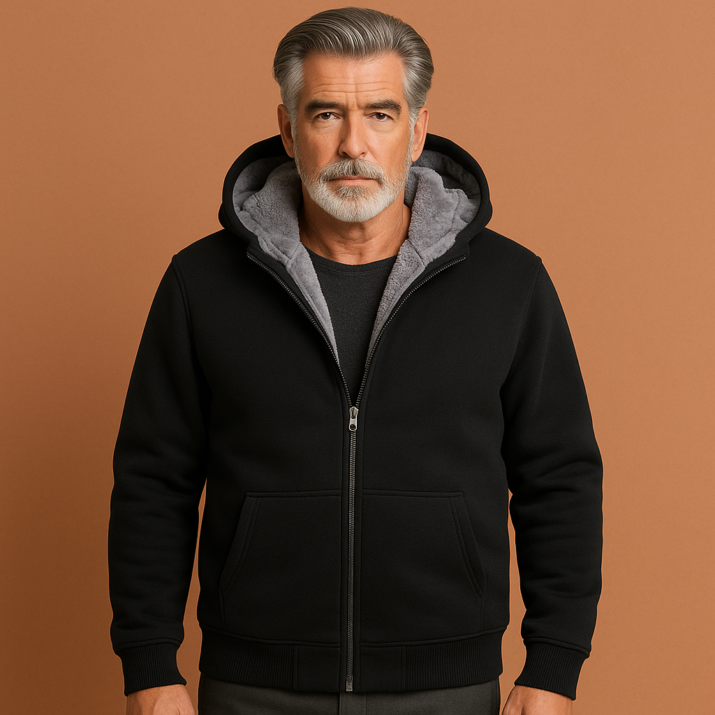 Men's Warm Winter Zip-Up Hoodie with Soft Lining