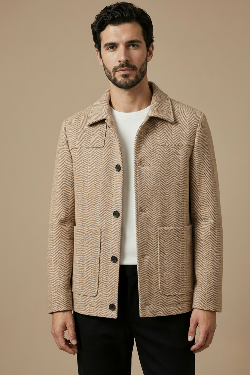 Image of Men's Button-Down Herringbone Jacket