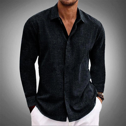 Image of Men's Button-Down Long Sleeve Casual Shirt
