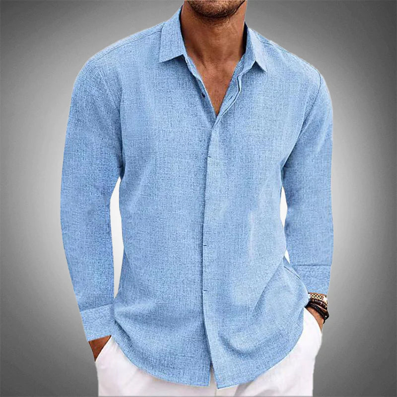 Image of Men's Button-Down Long Sleeve Casual Shirt