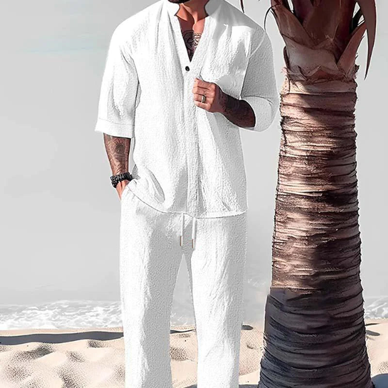 Image of Men's Button-Down Shirt Lounge Set