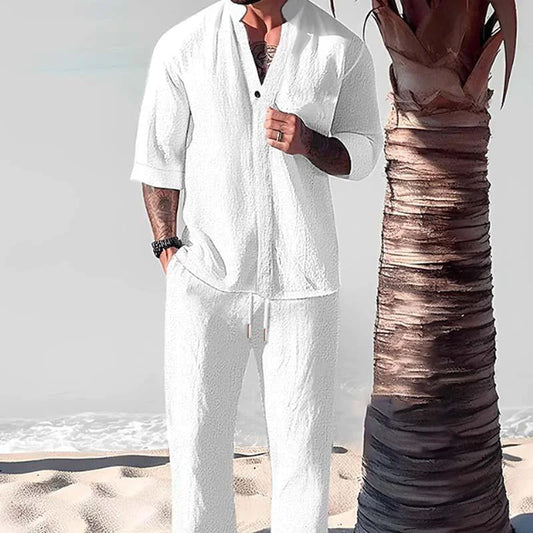 Image of Men's Button-Down Shirt Lounge Set