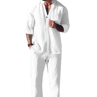 Men's Button-Down Shirt Lounge Set