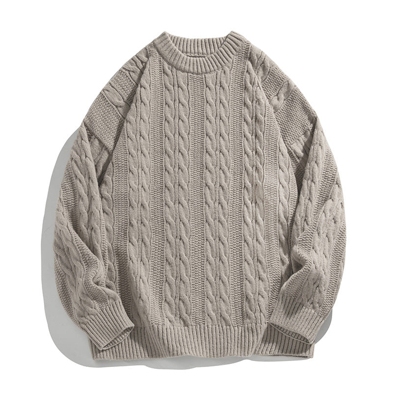 Image of Men's Cable Knit Crew Neck Sweater