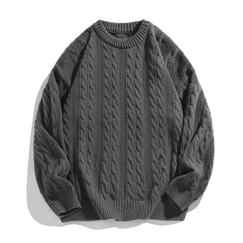 Image of Men's Cable Knit Crew Neck Sweater