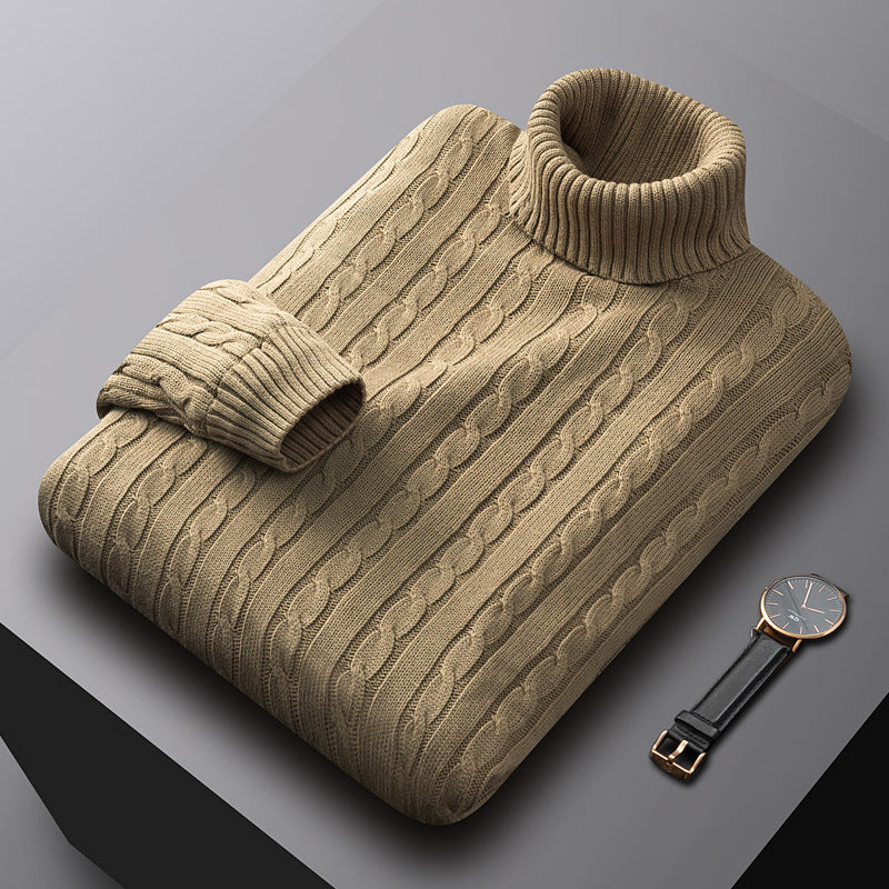 Image of Men's Cable Knit Turtleneck Sweater