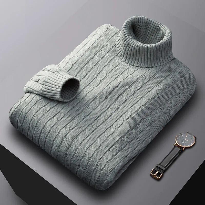 Image of Men's Cable Knit Turtleneck Sweater