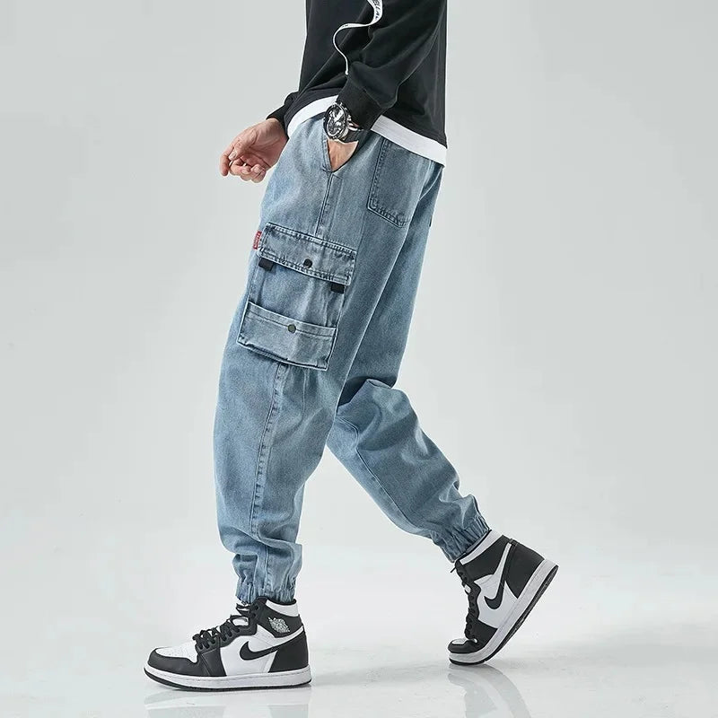 Image of Men's Cargo Denim Jogger Pants