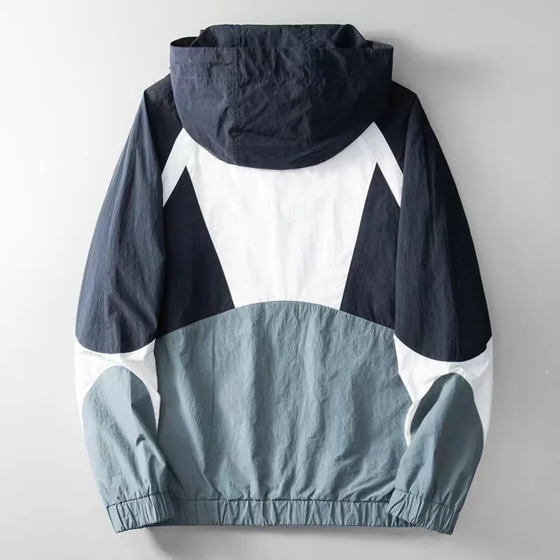 Image of Men's Color Block Hooded Jacket