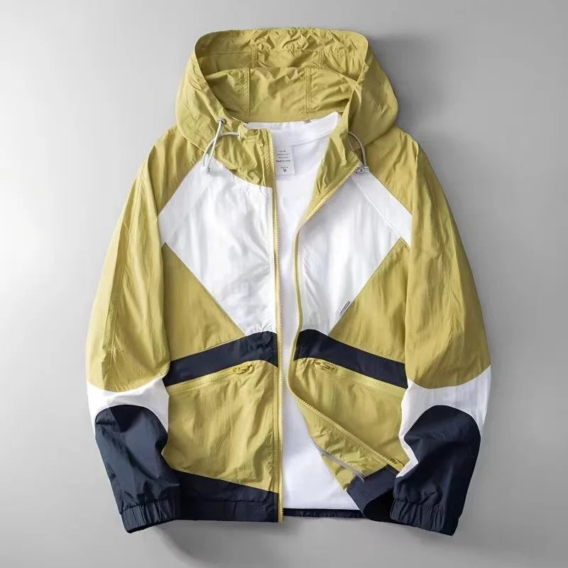 Image of Men's Color Block Hooded Jacket