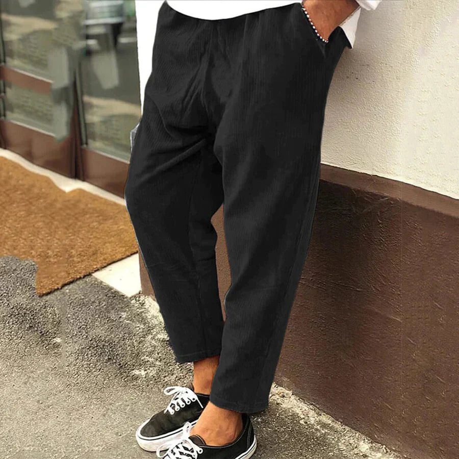 Image of Men's Elastic Waist Straight Leg Pants