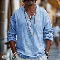 Men's Henley Long Sleeve Blouse