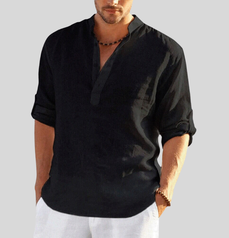 Image of Men's Henley Long Sleeve Shirt