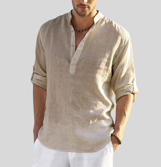 Image of Men's Henley Long Sleeve Shirt