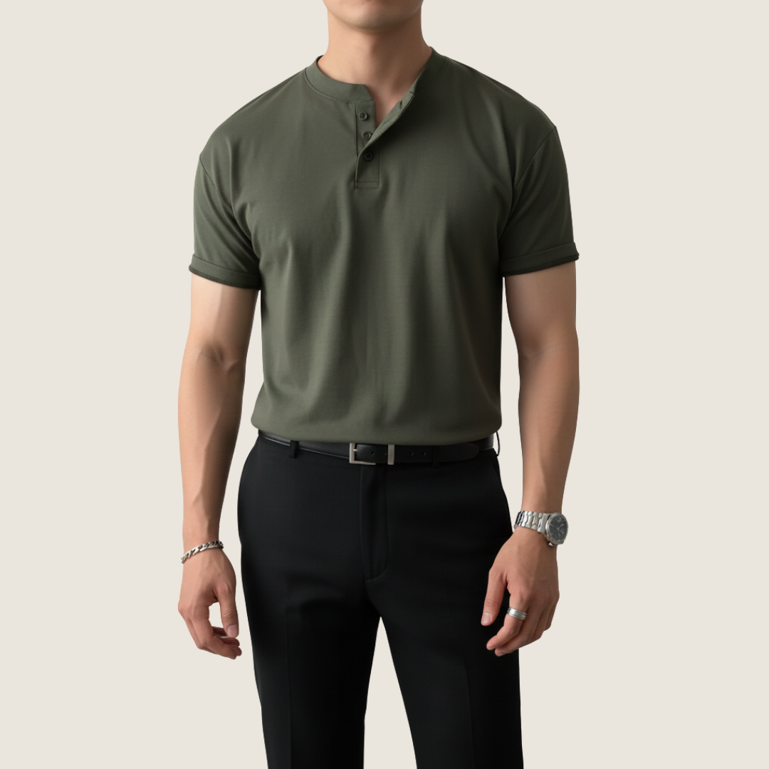 Image of Men's Henley Short Sleeve Top