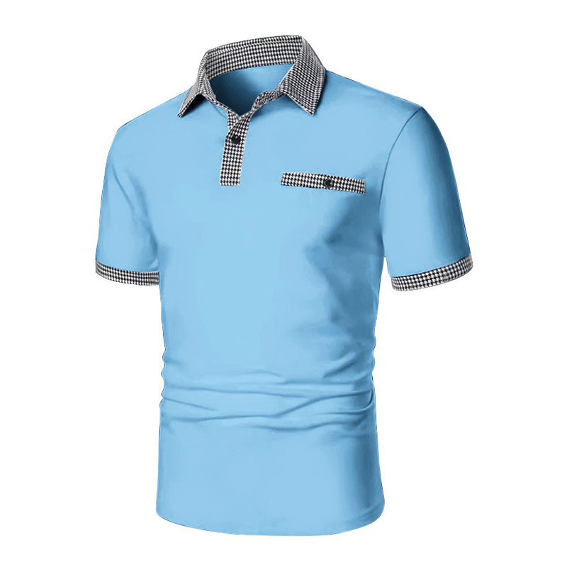 Image of Men's Houndstooth Trim Polo Shirt