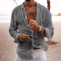 Men's Long-Sleeve Button-Down Casual Shirt