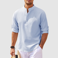 Men's Long Sleeve Henley Casual Shirt