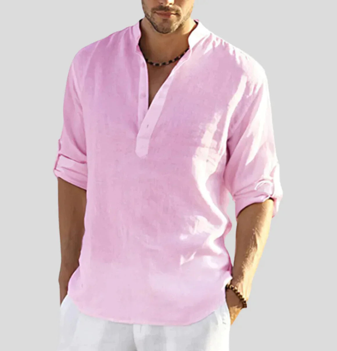 Image of Men's Long-Sleeve Henley Shirt