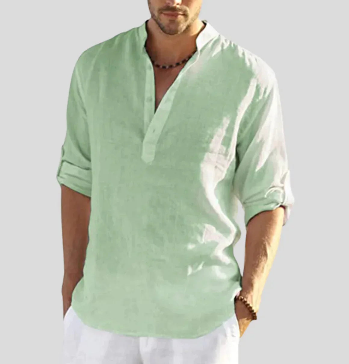Image of Men's Long-Sleeve Henley Shirt