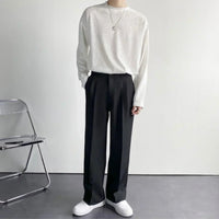 Men's Pleated Wide Leg Dress Pants