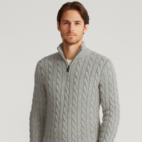 Men's Quarter-Zip Cable Knit Sweater