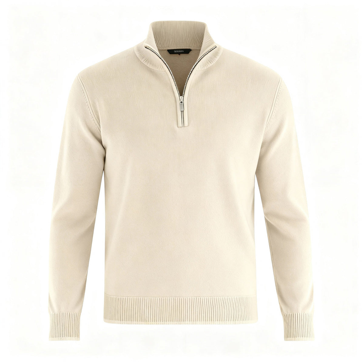 Image of Men's Quarter-Zip Ribbed Knit Sweater