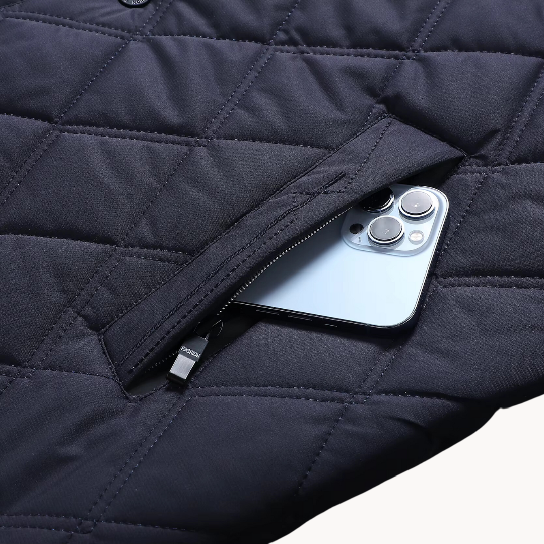 Image of Men's Quilted Collared Jacket