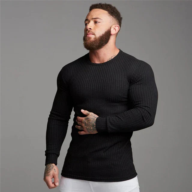 Image of Men's Ribbed Long Sleeve Sweater