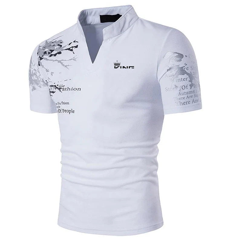 Image of Men's Slim-Fit Printed Polo Shirt