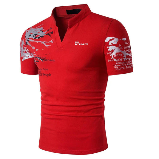 Image of Men's Slim-Fit Printed Polo Shirt