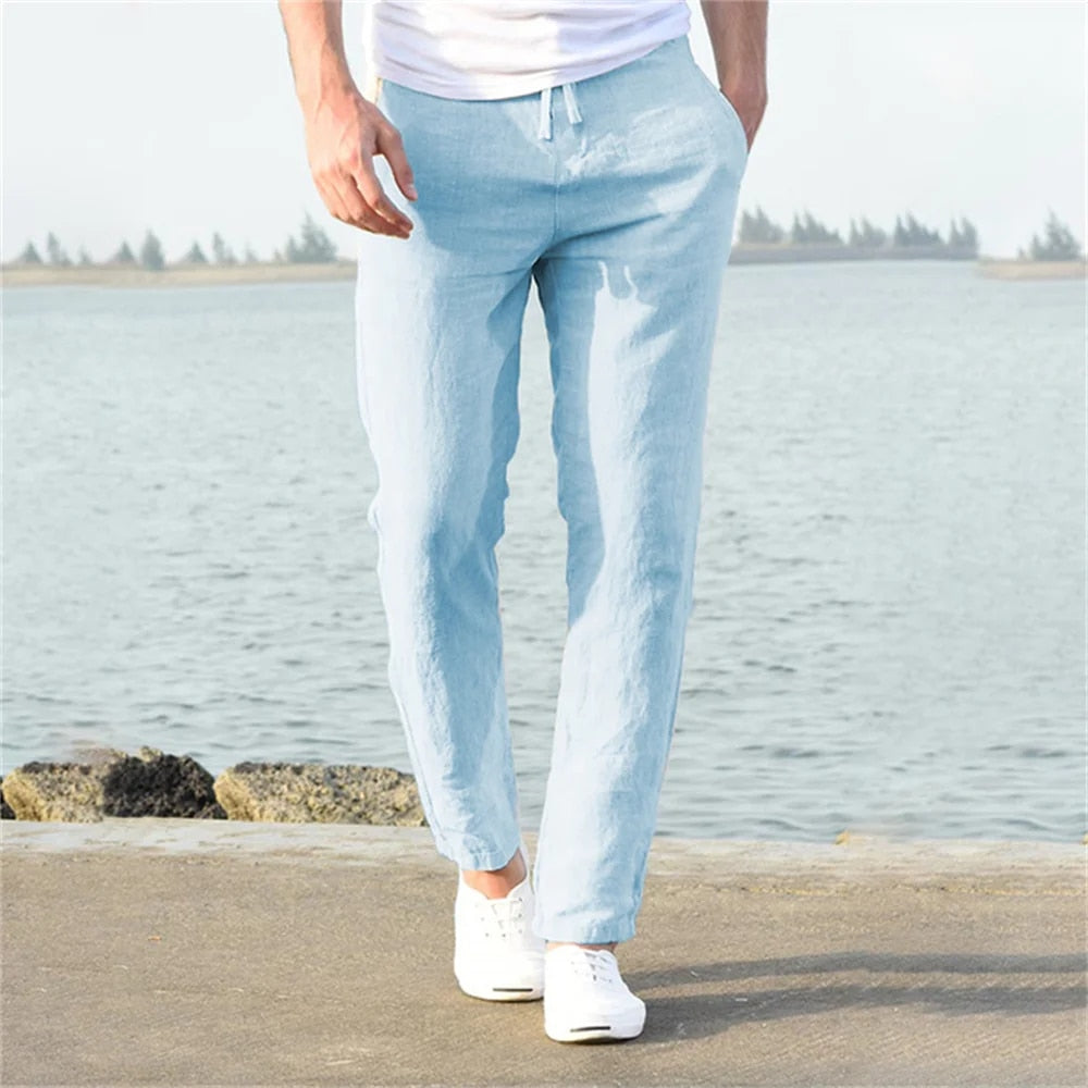 Image of Men's Straight Leg Drawstring Casual Pants