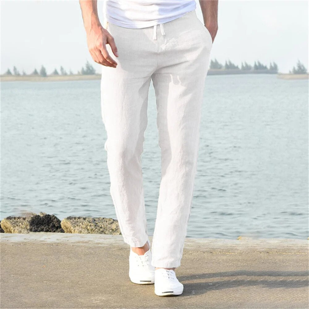 Image of Men's Straight Leg Drawstring Casual Pants