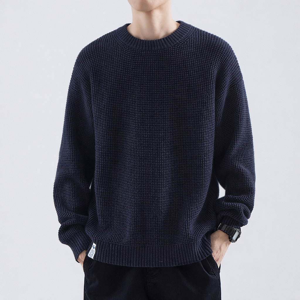 Image of Men's Textured Crew Neck Sweater