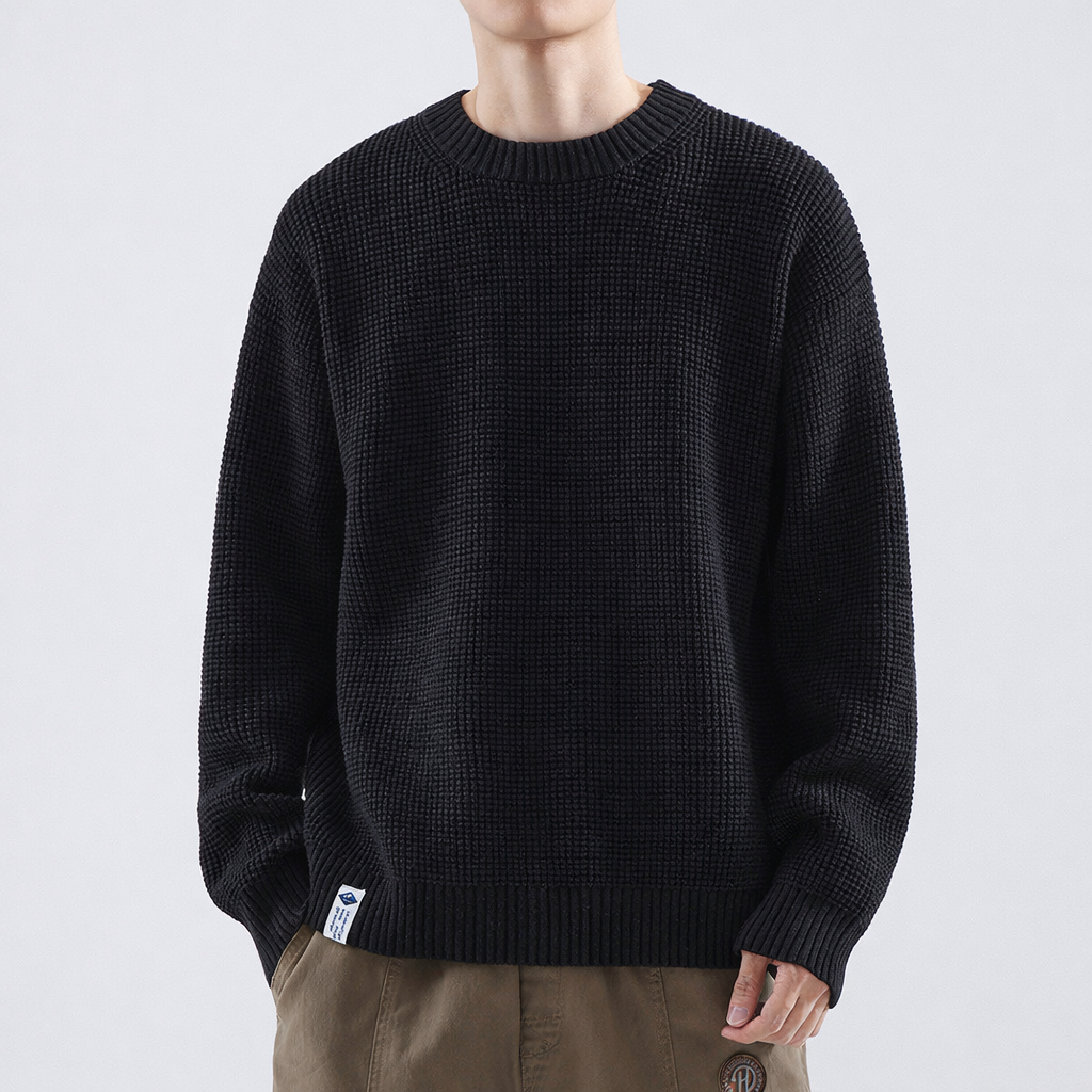 Image of Men's Textured Crew Neck Sweater