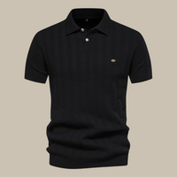 Men's Vertical Stripe Short Sleeve Polo Shirt