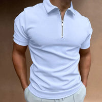 Men's Zip Short Sleeve Polo Shirt