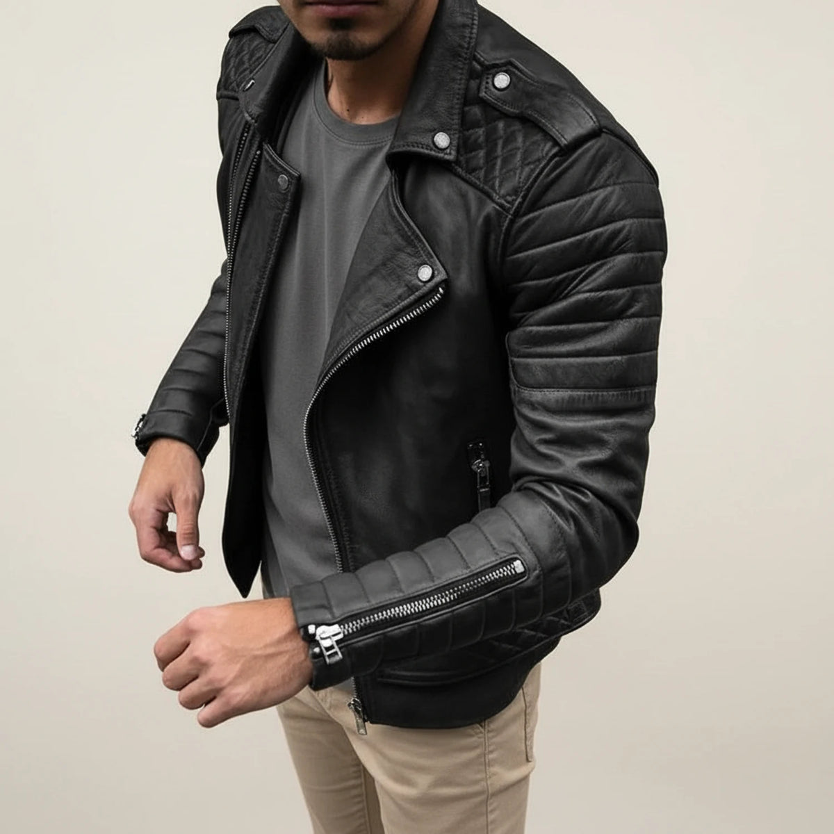Men's Classic Biker Jacket