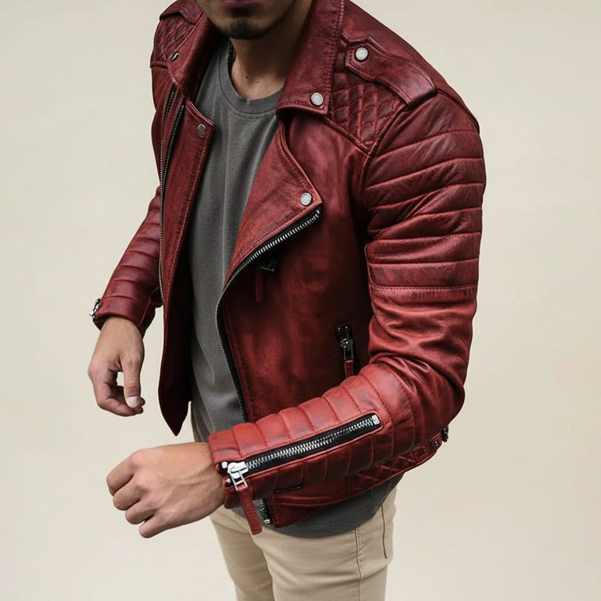 Men's Classic Biker Jacket