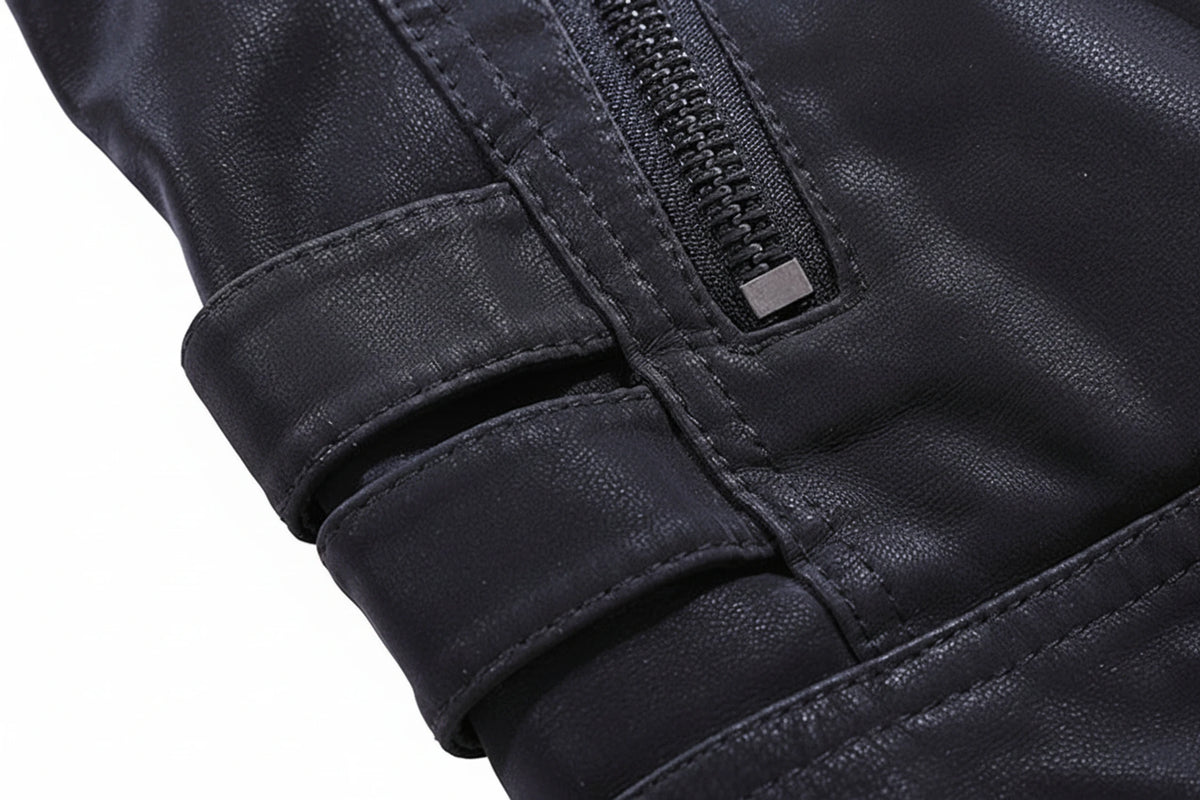 Men's Warm Stand Collar Biker Jacket