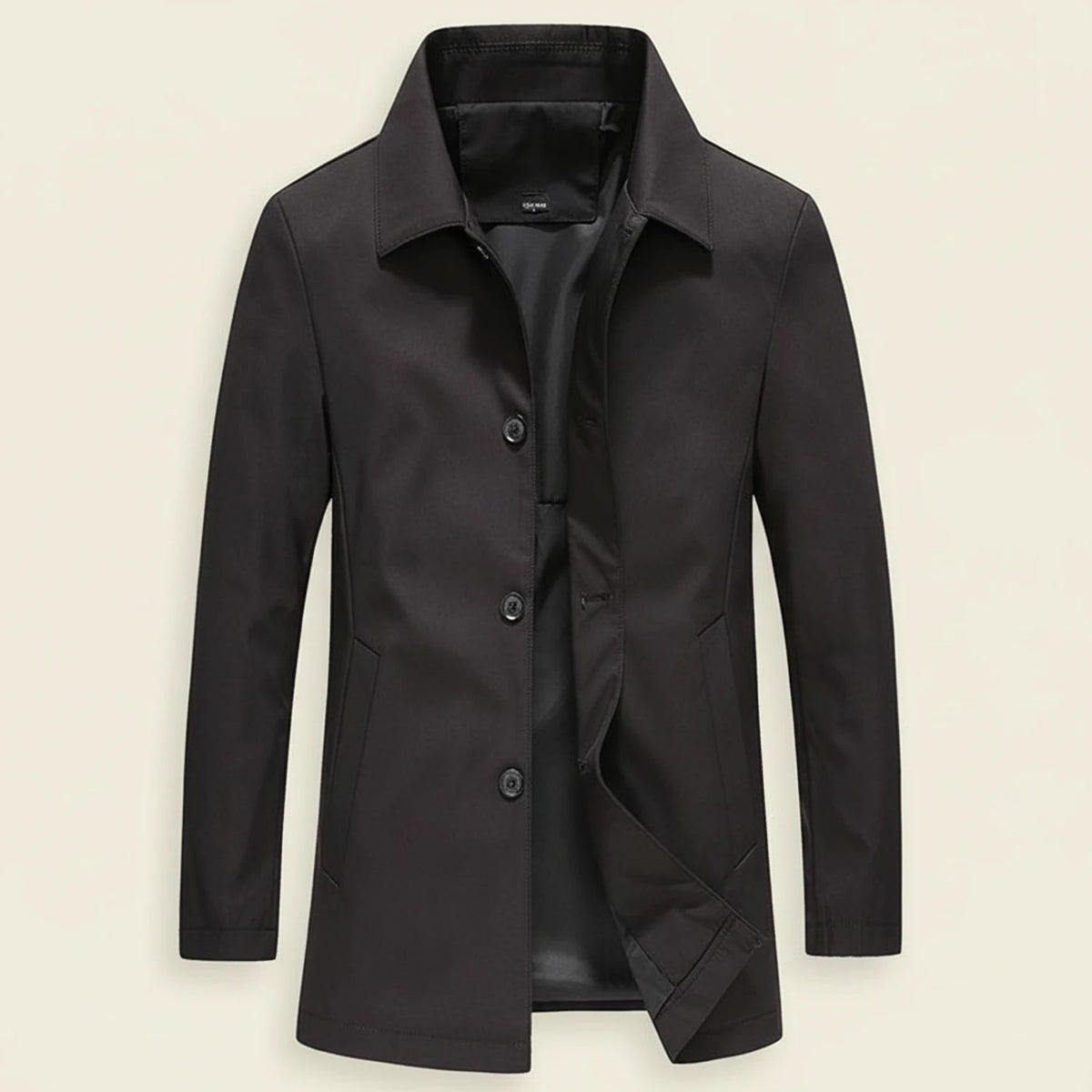 Men's Minimalist Mid-Length Overcoat