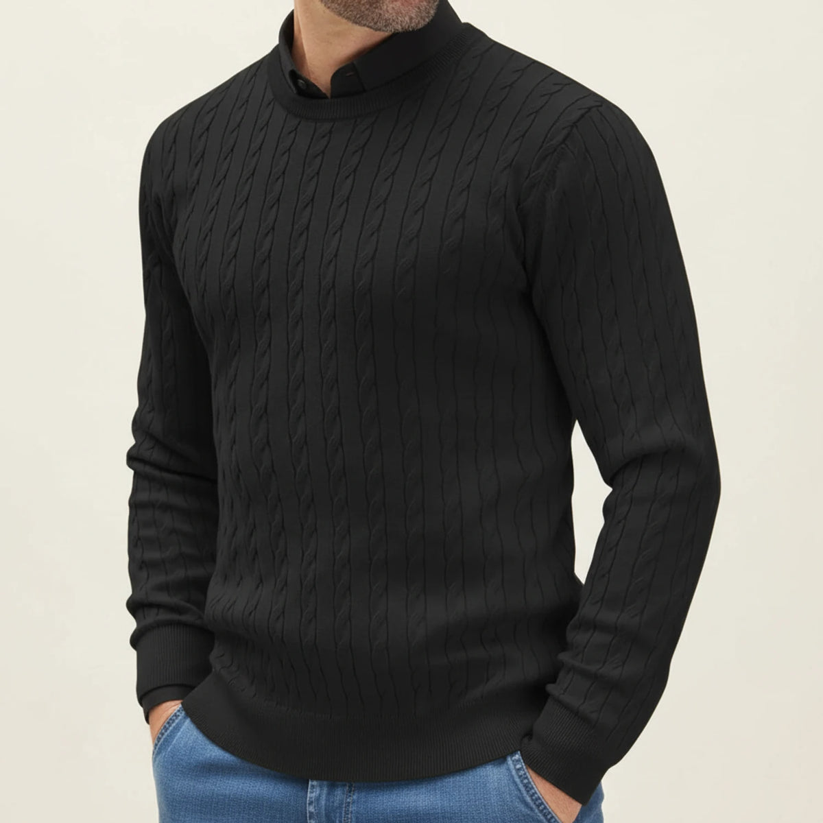 Men's Casual Cable Knit Sweater