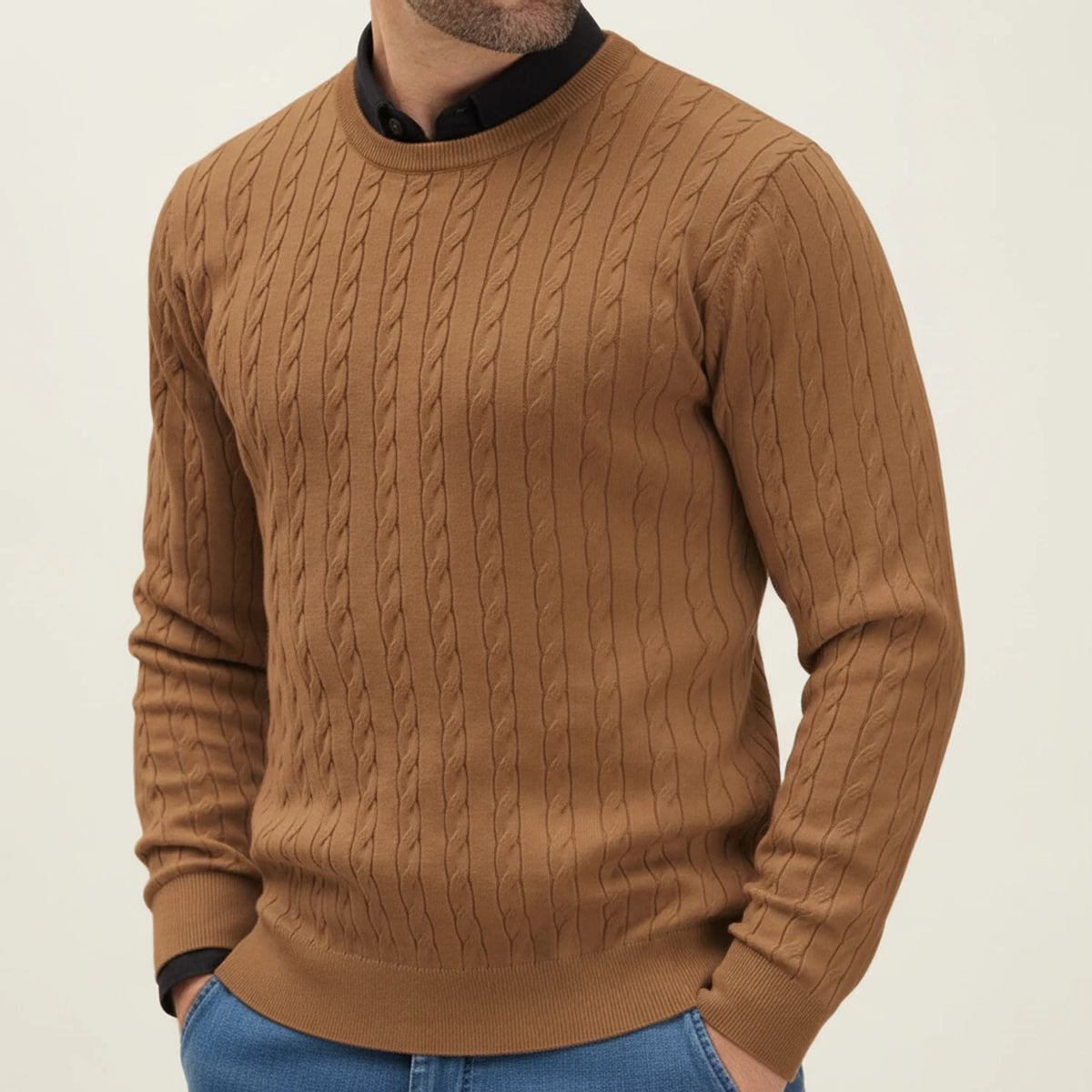 Men's Casual Cable Knit Sweater
