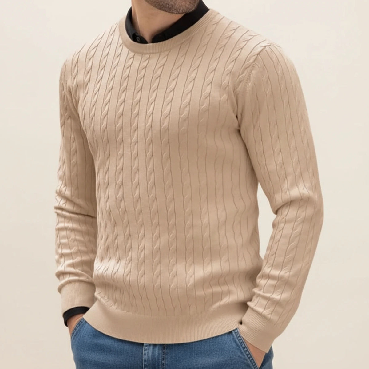 Men's Casual Cable Knit Sweater