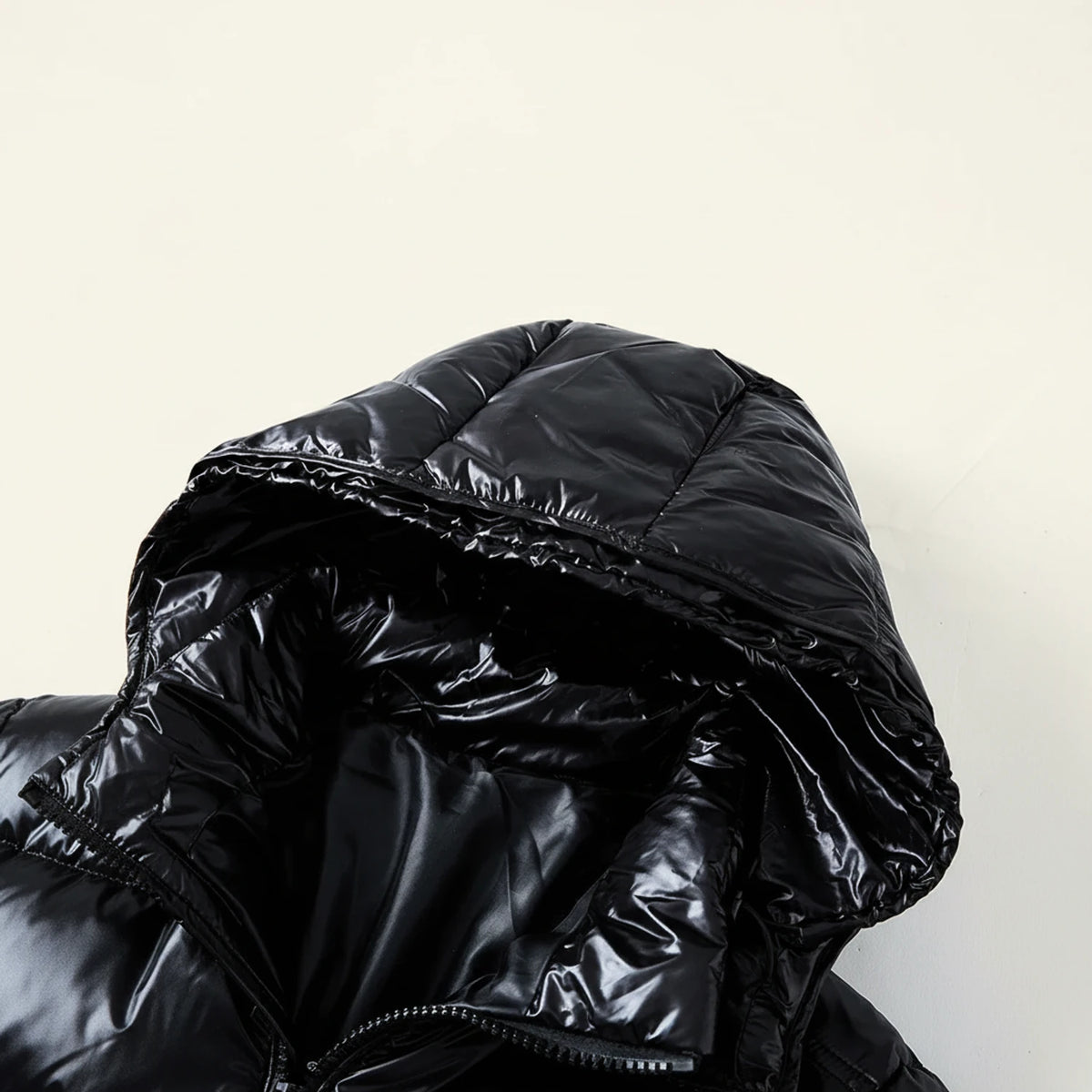 Men's Glossy Hooded Puffer Jacket