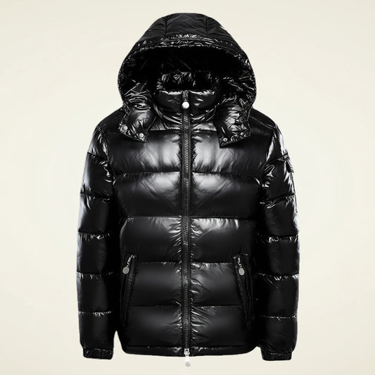 Men's Glossy Hooded Puffer Jacket
